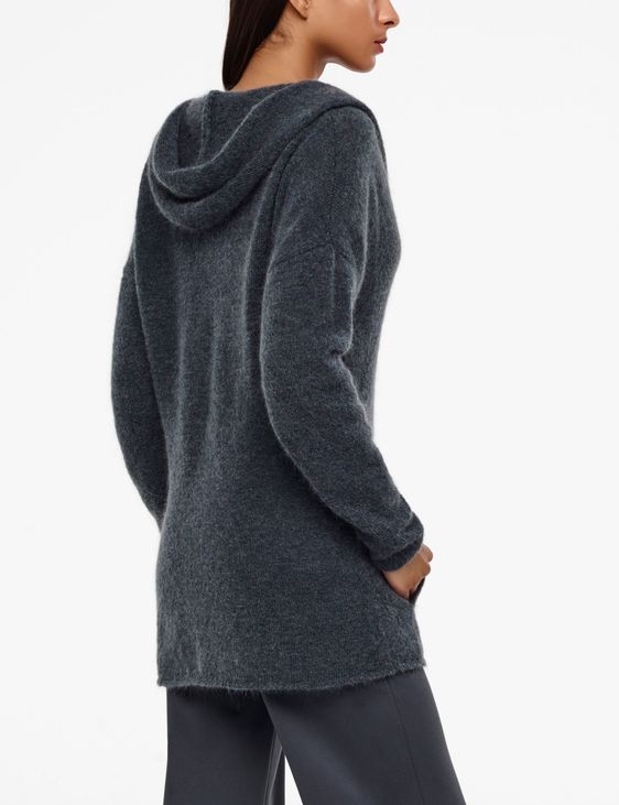 Sarah Pacini CARDIGAN LONG À CAPUCHE - MOHAIR