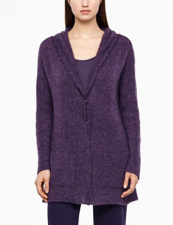 Sarah Pacini CARDIGAN LONG À CAPUCHE - MOHAIR