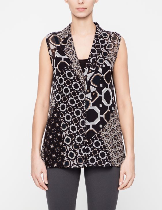 Sarah Pacini Chemise imprimée - sans manches
