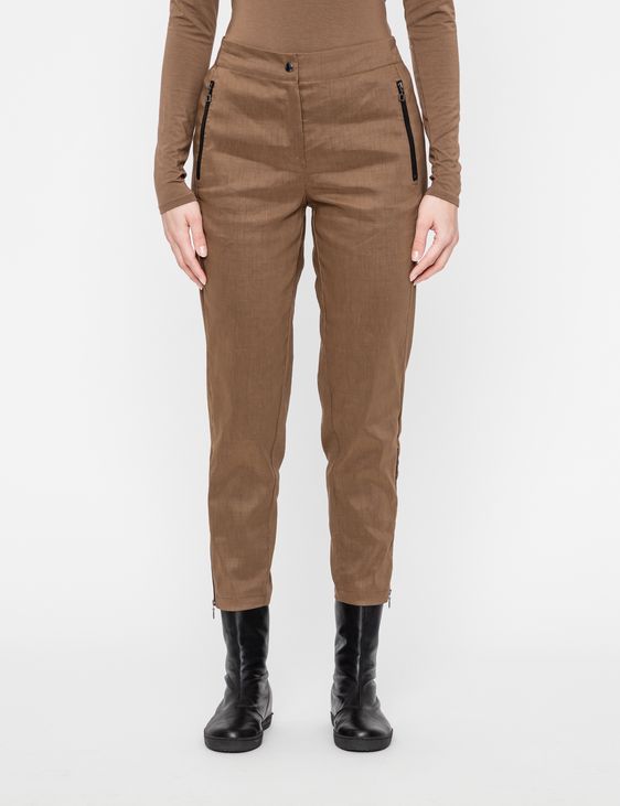 Sarah Pacini Pantalon lin stretch - détails mesh