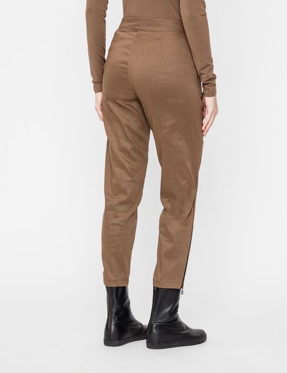 Sarah Pacini Pantalon lin stretch - détails mesh