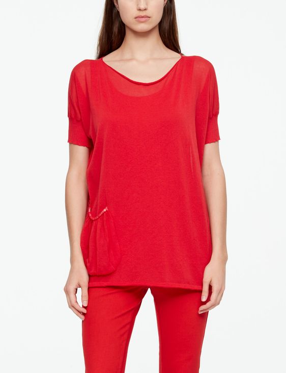Sarah Pacini COTTON SWEATER - POUCH POCKET