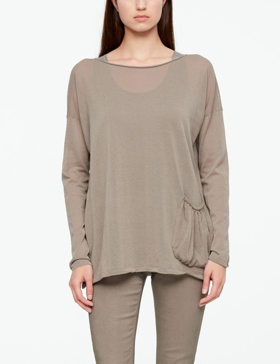 Sarah Pacini COTTON SWEATER - POUCH POCKET