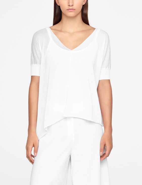 Sarah Pacini COTTON SWEATER - ASYMMETRIC