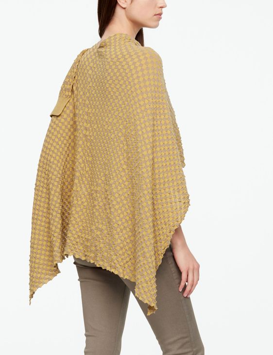 Sarah Pacini PONCHO - MAKO COTTON IN SCHACHBRETT OPTIK