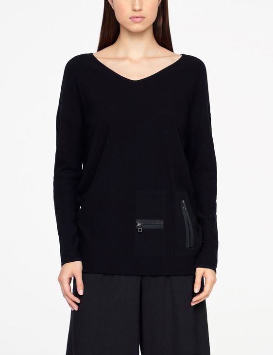 Sarah Pacini LANGER SWEATER - REISSVERSCHLUSSDETAIL