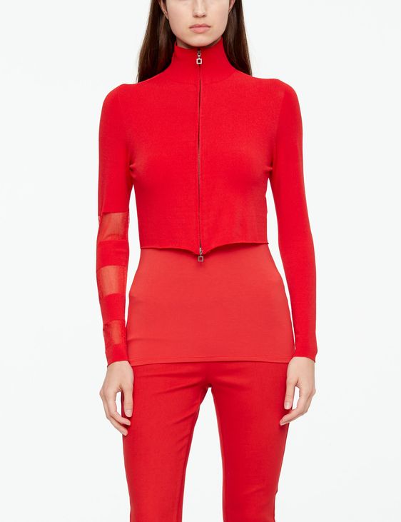 Sarah Pacini CARDIGAN - TRANSLUCENT DETAILS