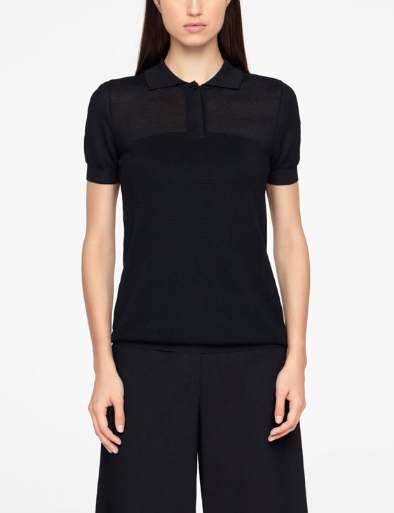Sarah Pacini POLO-SWEATER - STRUKTURIERT