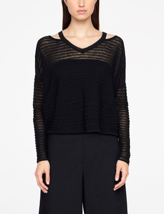 Sarah Pacini LINEN SWEATER - RELIEF