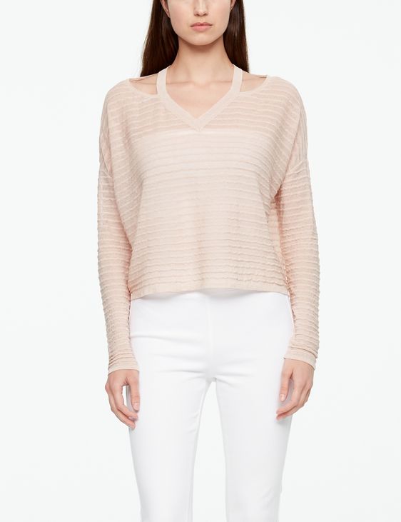 Sarah Pacini LINEN SWEATER - RELIEF