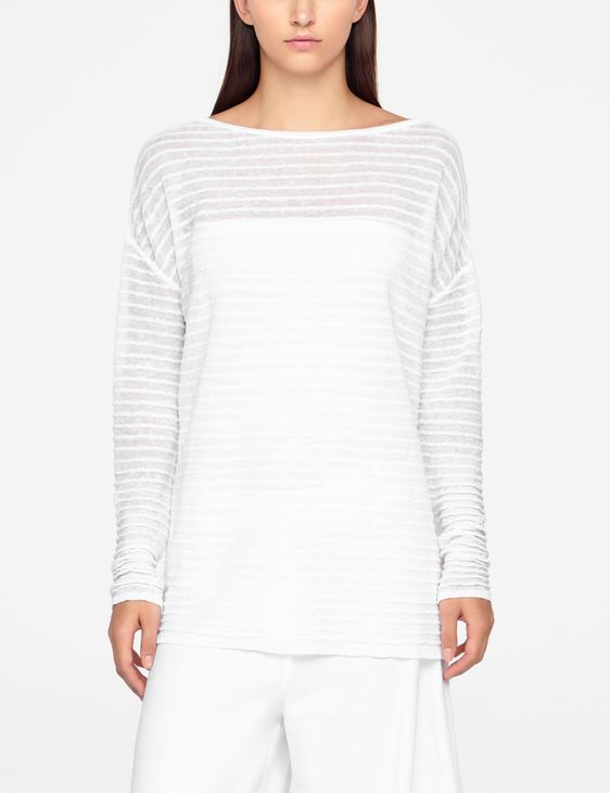 Sarah Pacini LONG LINEN SWEATER - RELIEF
