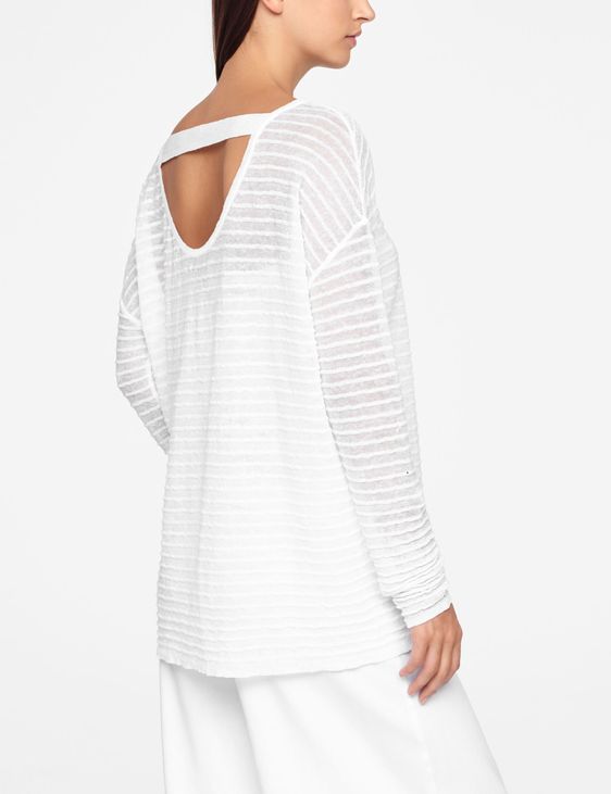 Sarah Pacini LONG LINEN SWEATER - RELIEF