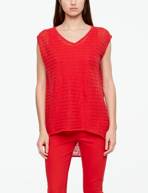 Sarah Pacini LEINEN-SWEATER - GESTREIFT