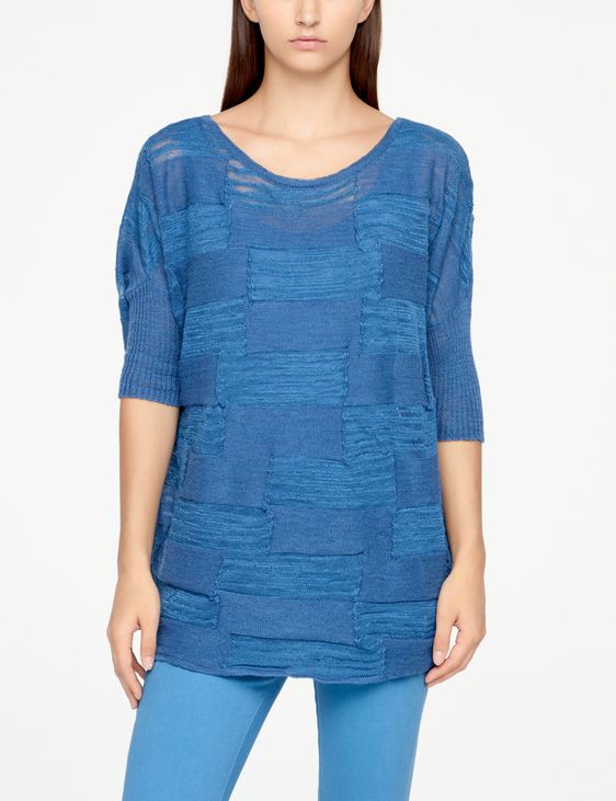 Sarah Pacini LEINEN-SWEATER - HALBE ÄRMEL