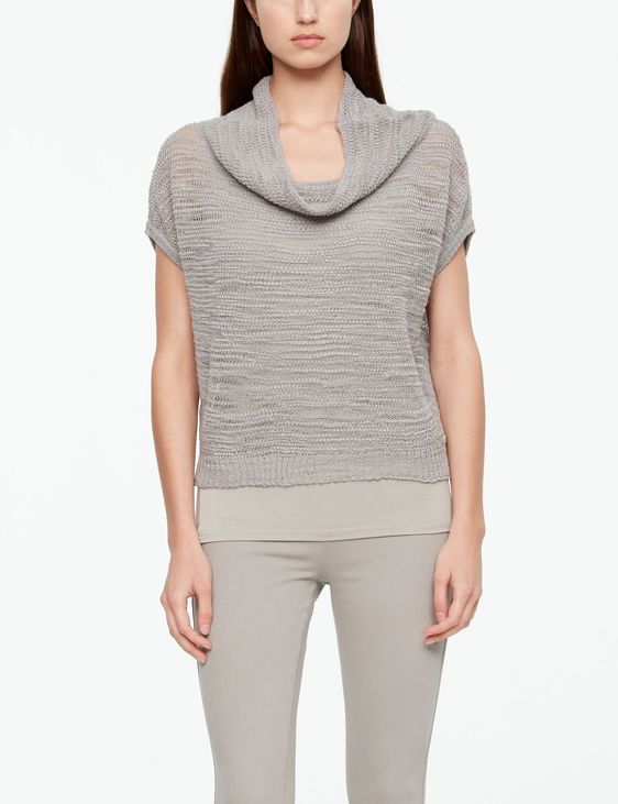 Sarah Pacini OPENWORK SWEATER - SHORT SLEEVES