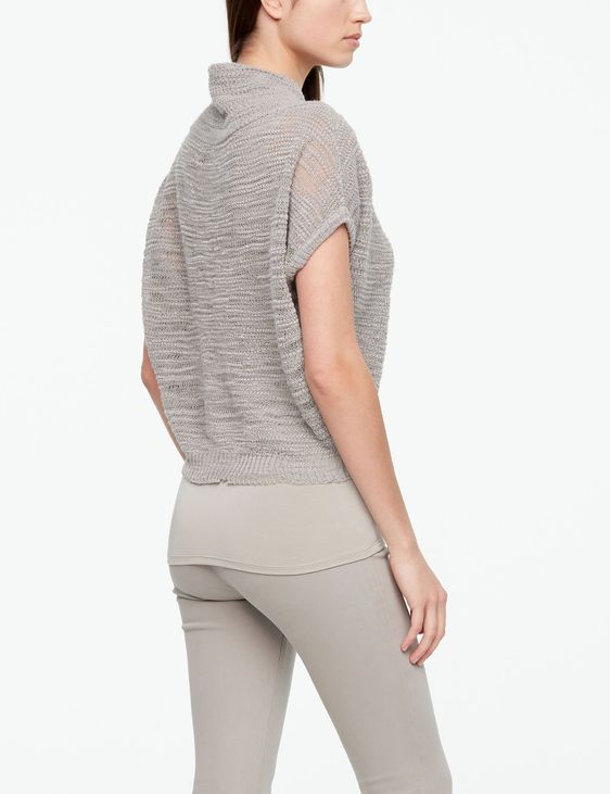 Sarah Pacini OPENWORK SWEATER - SHORT SLEEVES