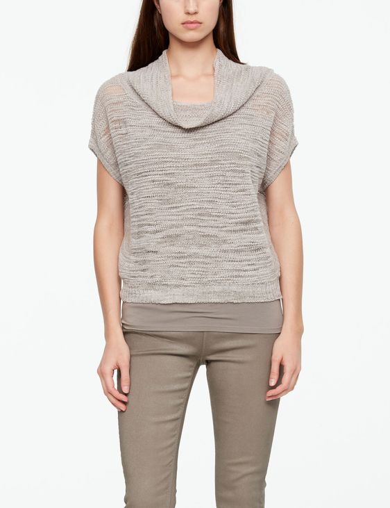 Sarah Pacini OPENWORK SWEATER - SHORT SLEEVES
