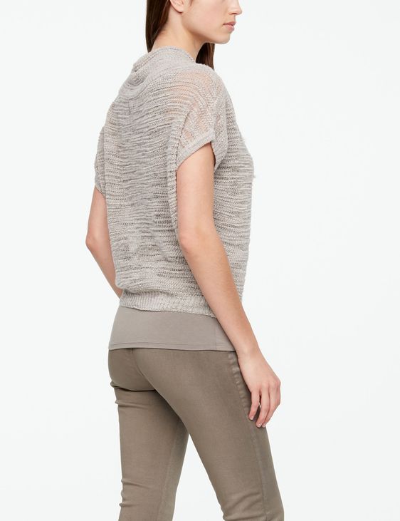 Sarah Pacini OPENWORK SWEATER - SHORT SLEEVES