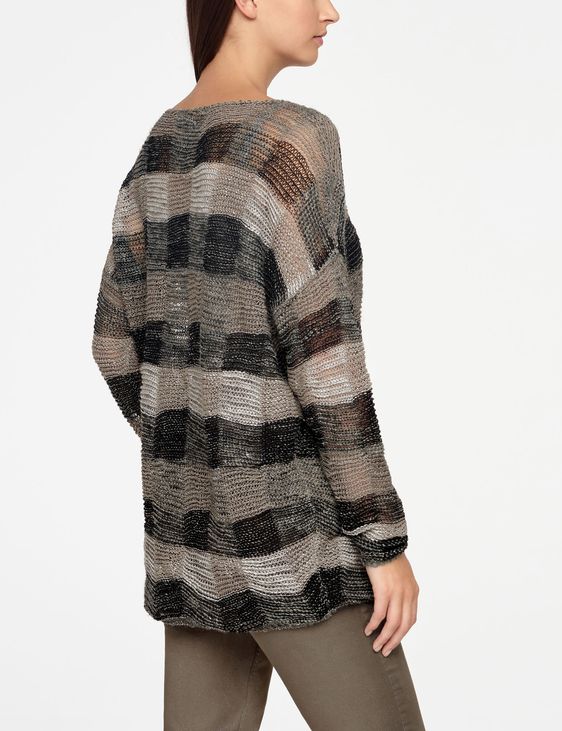 Sarah Pacini LONG LINEN SWEATER - CHECKERED