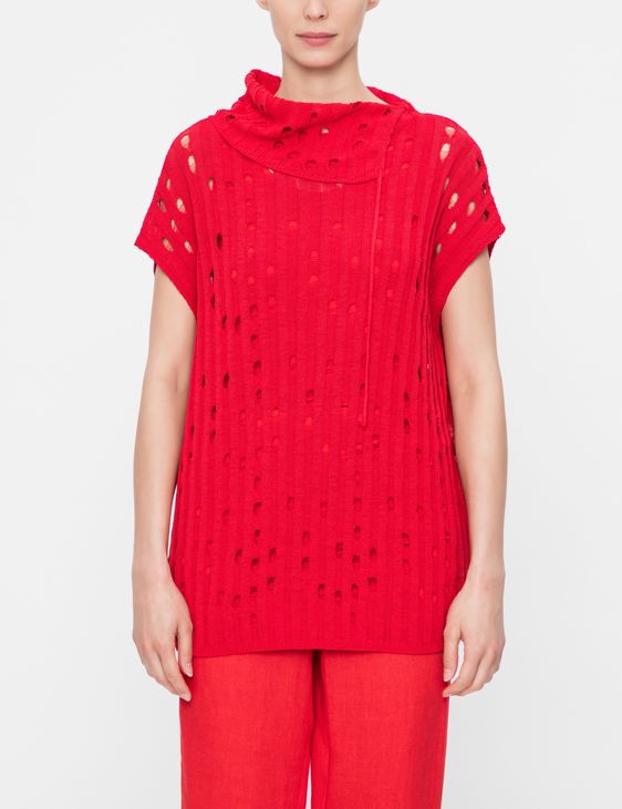Sarah Pacini LINEN SWEATER - OPENWORK