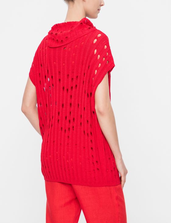 Sarah Pacini LINEN SWEATER - OPENWORK