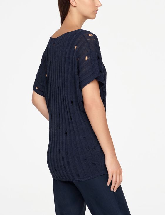 Sarah Pacini LEINEN-SWEATER - V-AUSSCHNITT