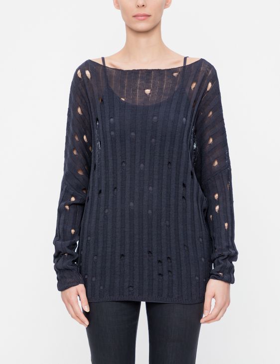 Sarah Pacini PULL EN LIN - COL BATEAU