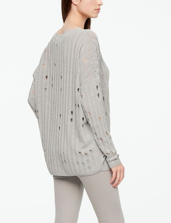 Sarah Pacini LEINEN-SWEATER - GELOCHT