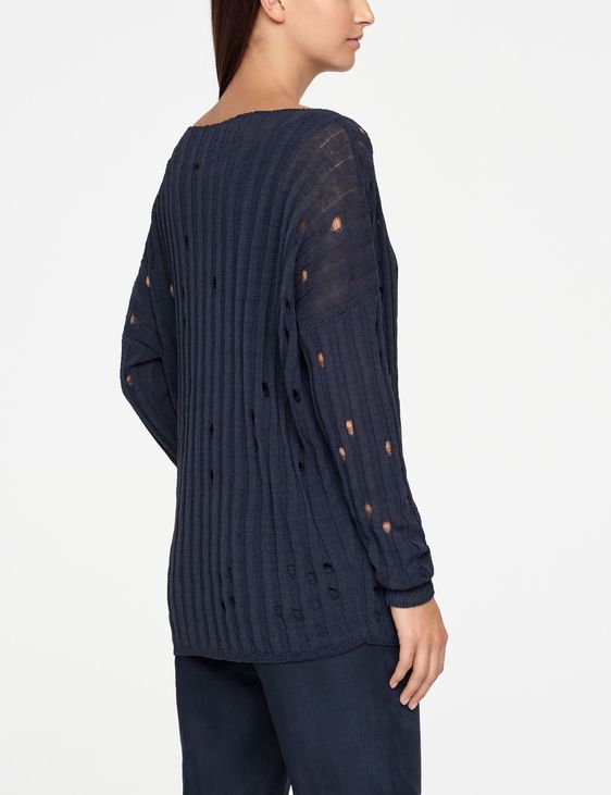 Sarah Pacini LEINEN-SWEATER - GELOCHT