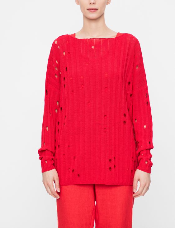Sarah Pacini PULL EN LIN - MAILLE AJOURÉE