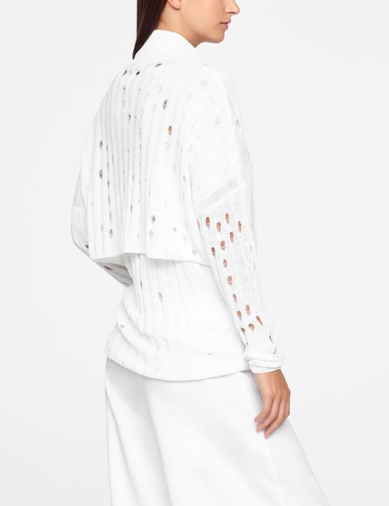 Sarah Pacini LEINEN-CARDIGAN - GELOCHT