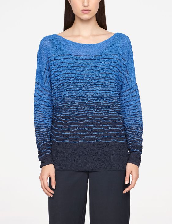 Sarah Pacini LEINEN-SWEATER - U-BOOT-AUSSCHNITT