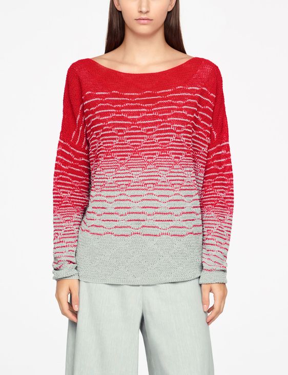 Sarah Pacini LEINEN-SWEATER - U-BOOT-AUSSCHNITT