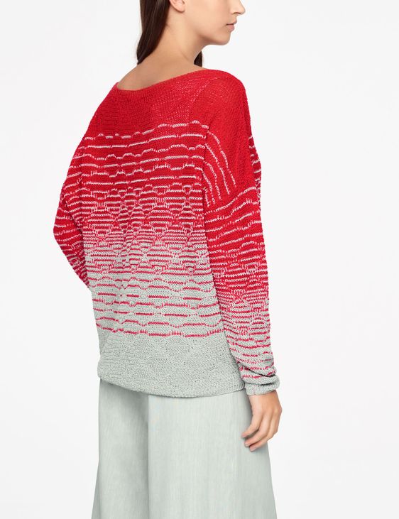 Sarah Pacini LEINEN-SWEATER - U-BOOT-AUSSCHNITT