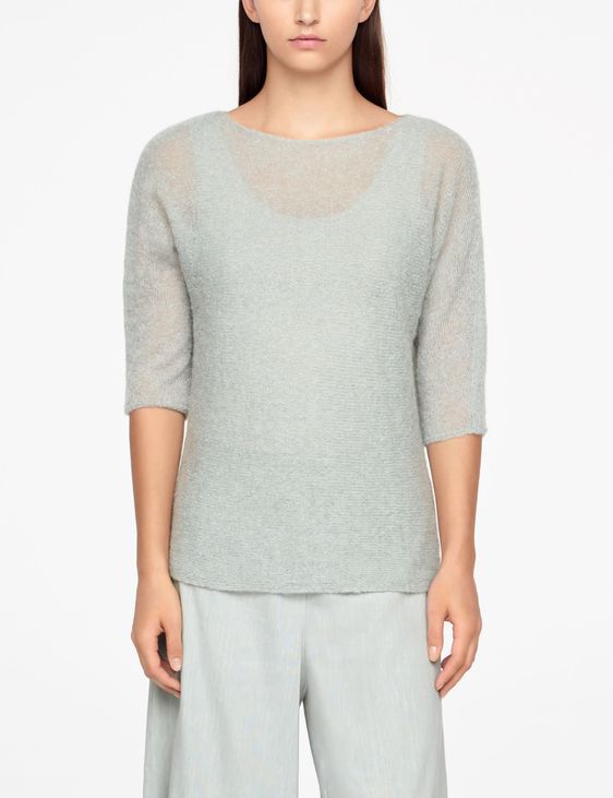 Sarah Pacini ULTRA-LEICHTER SWEATER MOHAIR - 1/2-ÄRMEL