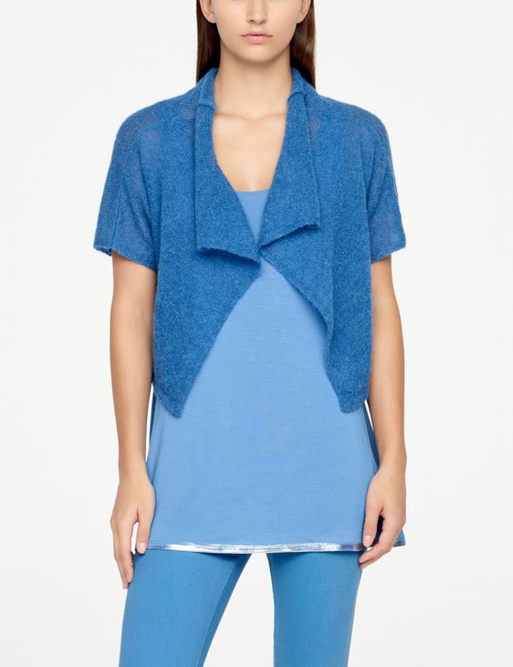 Sarah Pacini KURZER CARDIGAN ULTRA-LEICHTES MOHAIR - KURZÄRMLIG