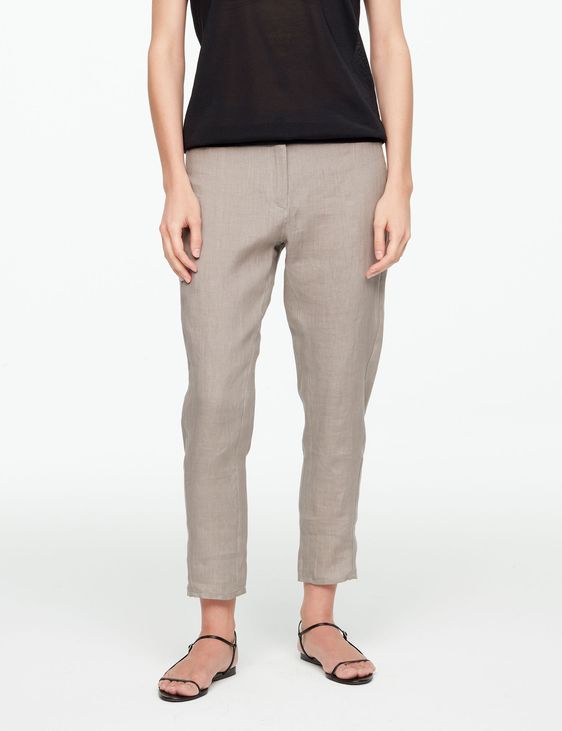 Sarah Pacini LINEN PANTS - TAPERED HEM