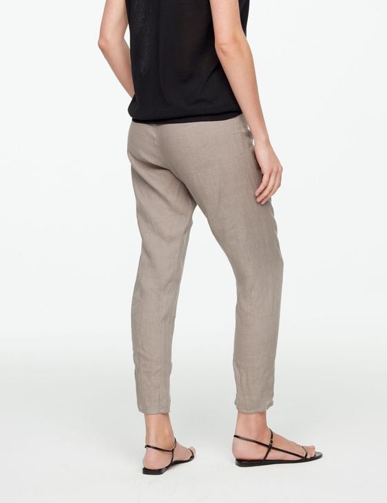 Sarah Pacini LINEN PANTS - TAPERED HEM