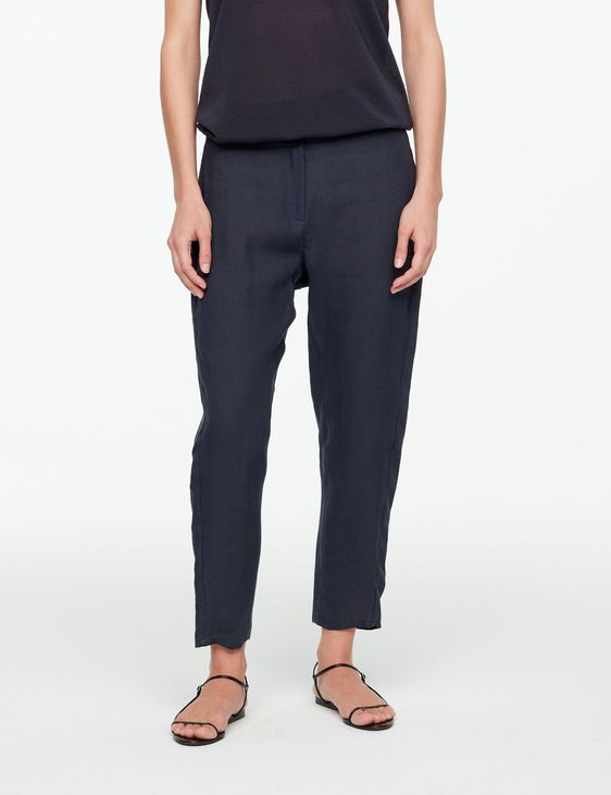 Sarah Pacini LINEN PANTS - TAPERED HEM