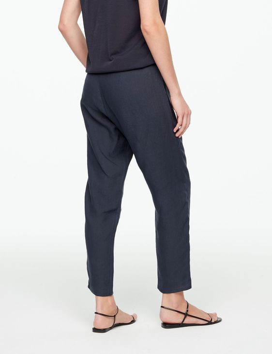 Sarah Pacini LINEN PANTS - TAPERED HEM