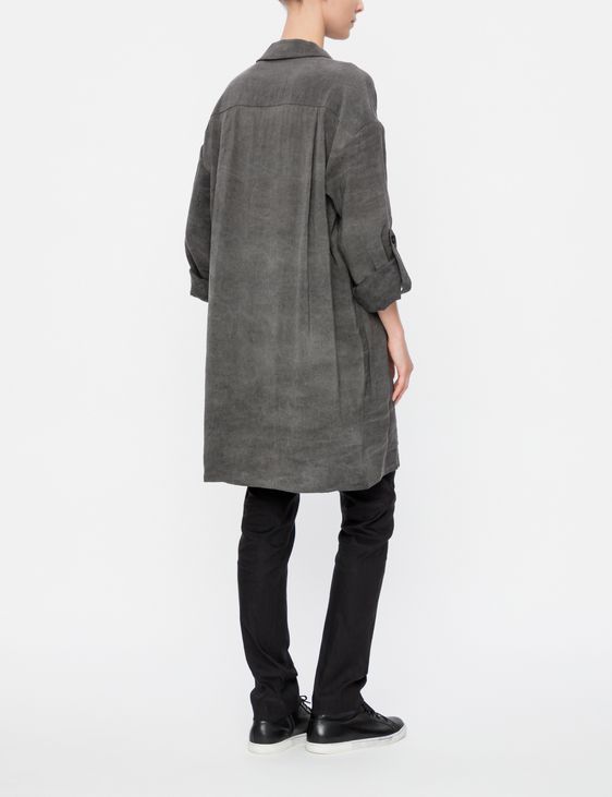 Sarah Pacini LEINENJACKE - AUFGESETZTE TASCHEN