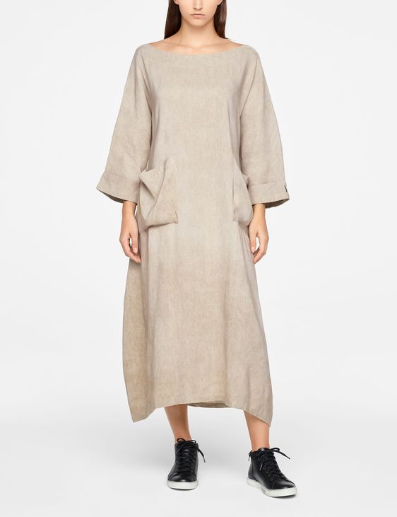 Sarah Pacini LINEN DRESS - MAXI
