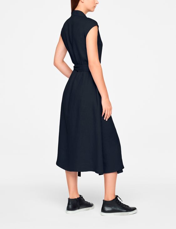 Sarah Pacini LINEN WRAP DRESS - MAXI