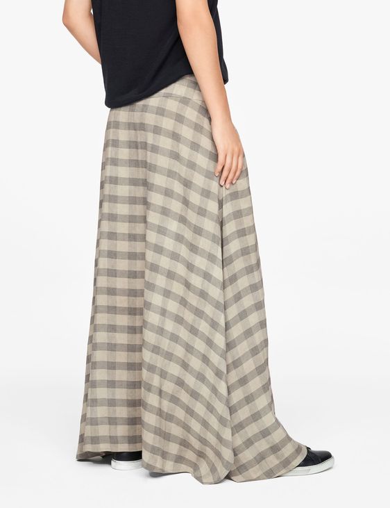 Sarah Pacini LINEN SKIRT MAXI - TARTAN