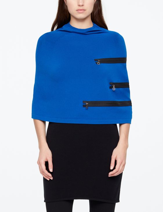 Sarah Pacini PONCHO - REIßVERSCHLUSSDETAIL
