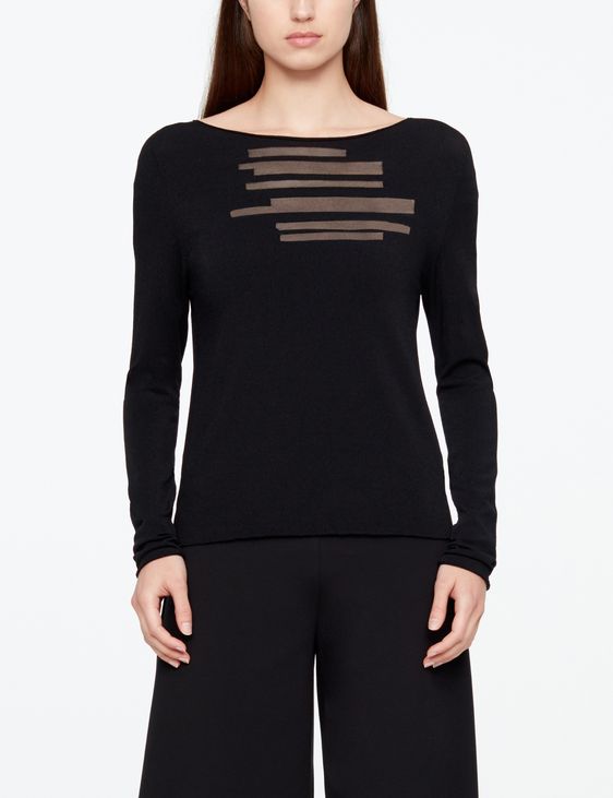 Sarah Pacini PULLOVER - NETZSTREIFEN