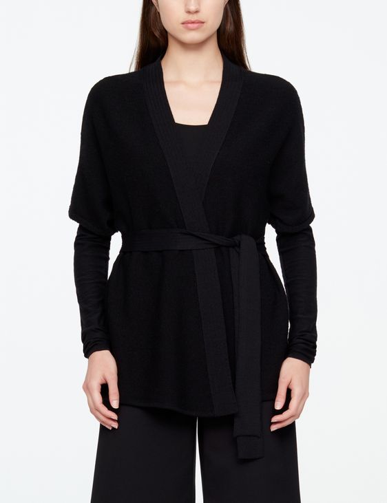 Sarah Pacini FEINER WOLLCARDIGAN - GÜRTEL