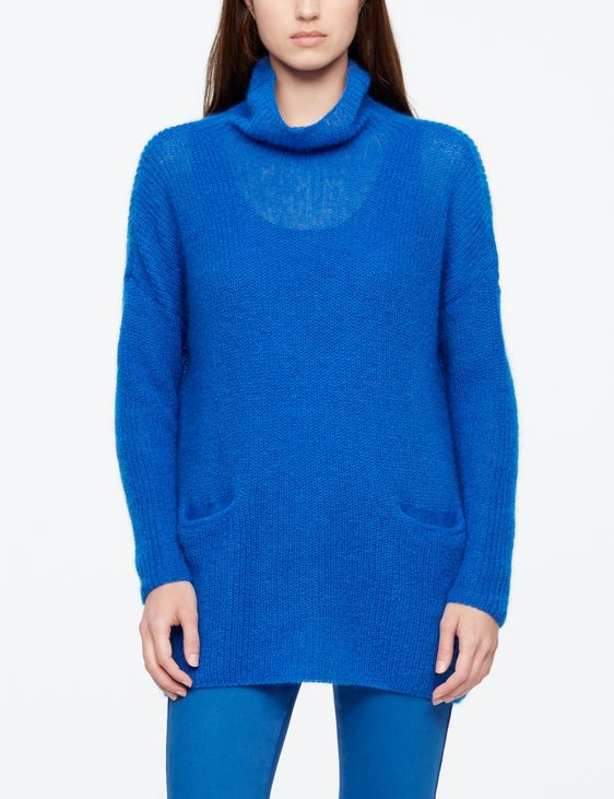Sarah Pacini LONG MOHAIR SWEATER - POCKETS