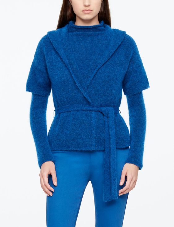 Sarah Pacini MOHAIR-MERINO-CARDIGAN - GÜRTEL