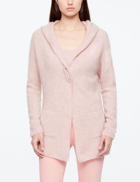 Sarah Pacini MOHAIR-MERINO-CARDIGAN - KAPUZE